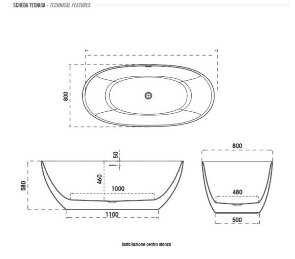 Vasca In Acrilico Bicolore Opaco A700 - immagine 3