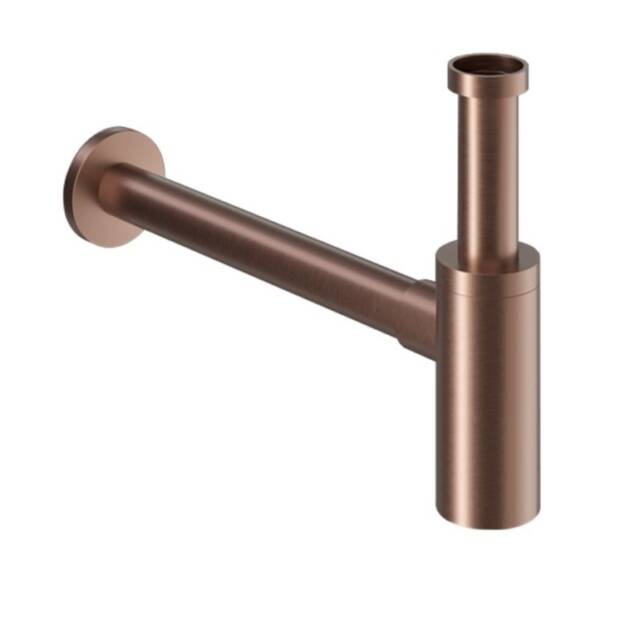 Sifone Lavabo Minimal Tondo Rame Spazzolato